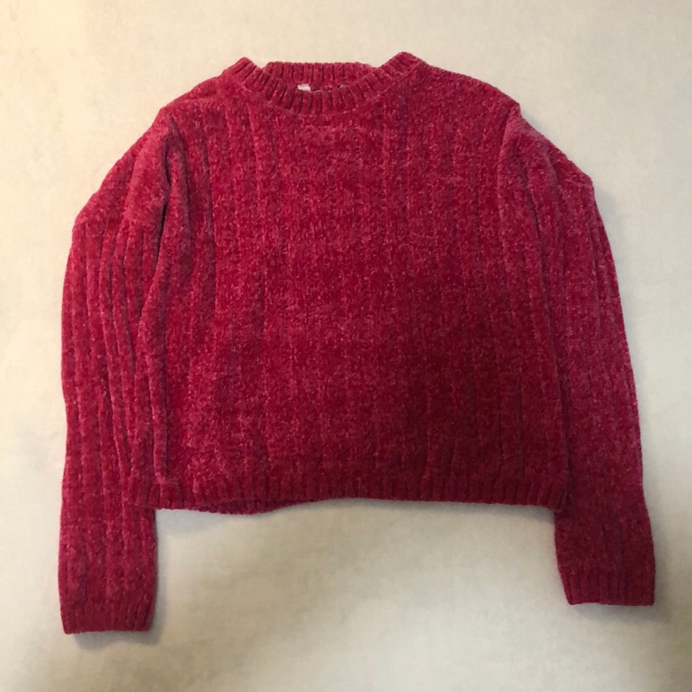 Hot pink cropped sweater